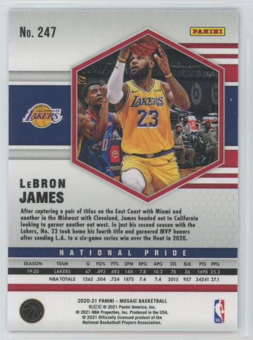 2020 Panini Mosaic Basketball # 247 LeBron James Los Angeles Lakers - Collectible Craze America