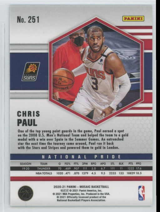 2020 Panini Mosaic Basketball # 251 Chris Paul Phoenix Suns - Collectible Craze America