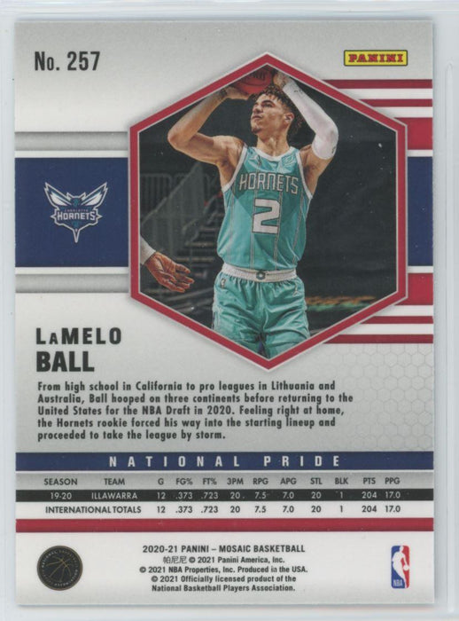 2020 Panini Mosaic Basketball # 257 LaMelo Ball Charlotte Hornets - Collectible Craze America