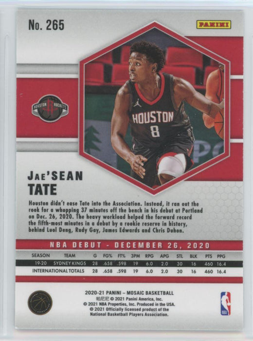 2020 Panini Mosaic Basketball # 265 Jae'Sean Tate RC Houston Rockets - Collectible Craze America