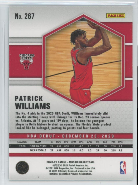 2020 Panini Mosaic Basketball # 267 Patrick Williams RC Chicago Bulls - Collectible Craze America