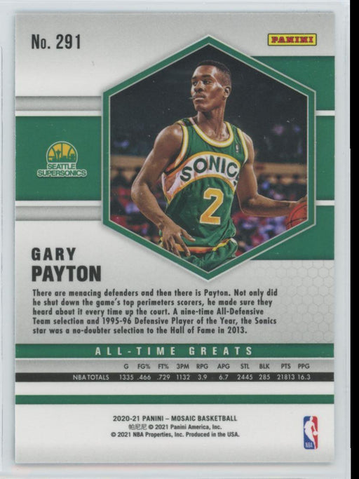 2020 Panini Mosaic Basketball # 291 Gary Payton Seattle Supersonics - Collectible Craze America