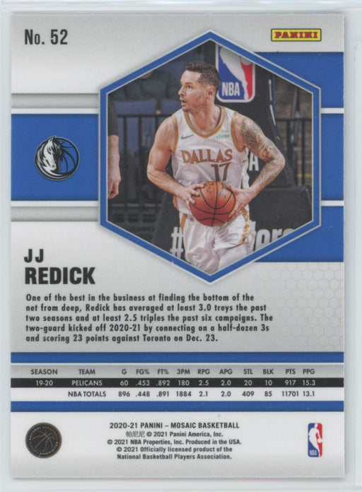 2020 Panini Mosaic Basketball # 52 JJ Redick Dallas Mavericks - Collectible Craze America