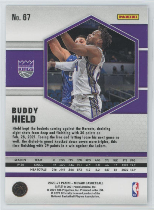 2020 Panini Mosaic Basketball # 67 Buddy Hield Sacramento Kings - Collectible Craze America