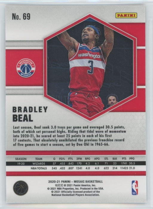 2020 Panini Mosaic Basketball # 69 Bradley Beal Washington Wizards - Collectible Craze America