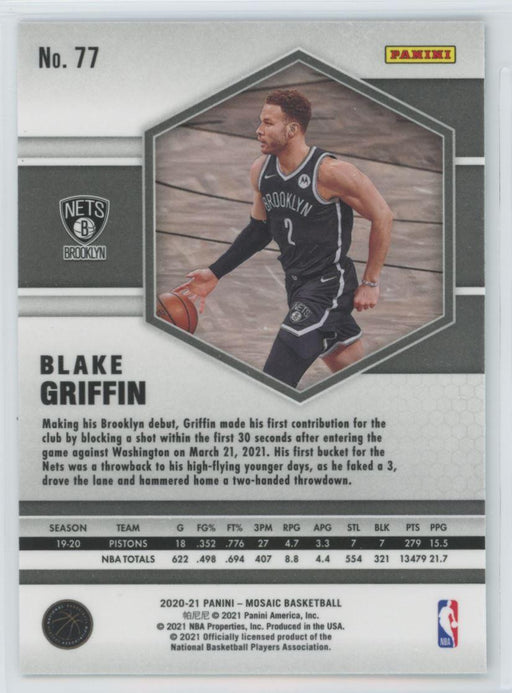 2020 Panini Mosaic Basketball # 77 Blake Griffin Brooklyn Nets - Collectible Craze America