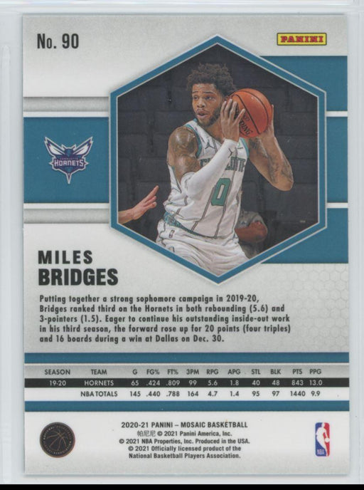 2020 Panini Mosaic Basketball # 90 Miles Bridges Charlotte Hornets - Collectible Craze America