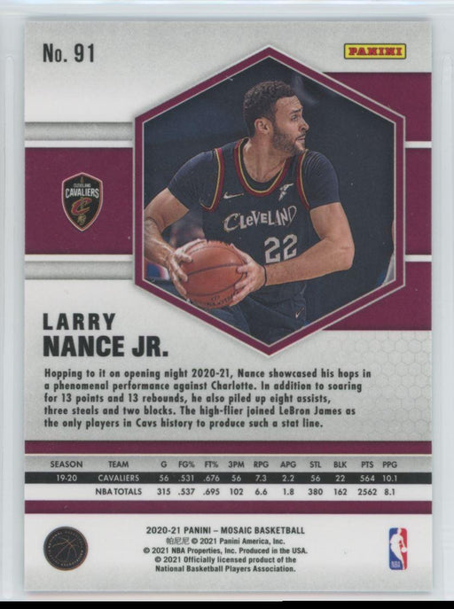 2020 Panini Mosaic Basketball # 91 Larry Nance Jr. Cleveland Cavaliers - Collectible Craze America