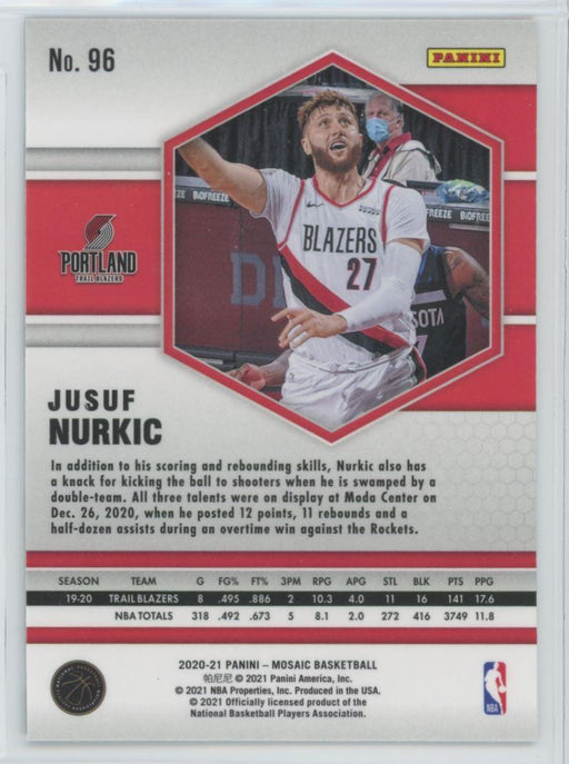 2020 Panini Mosaic Basketball # 96 Jusuf Nurkic Portland Trail Blazers - Collectible Craze America