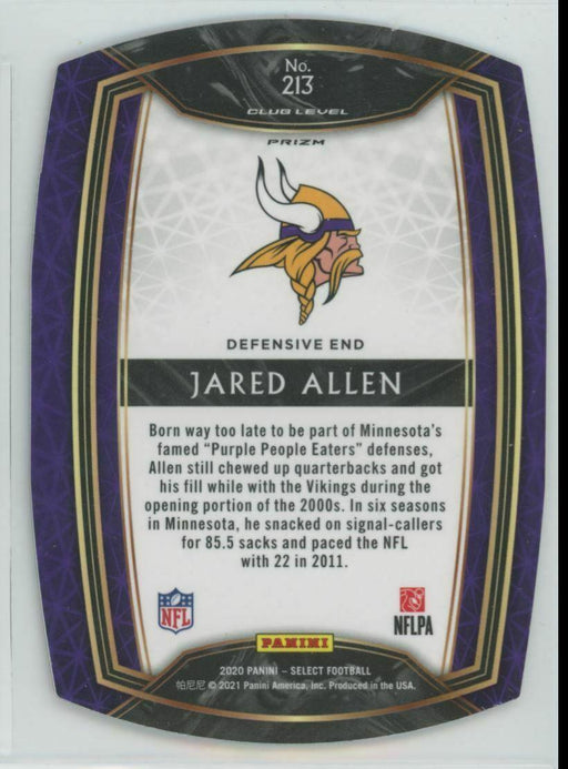 2020 Panini Select #213 Jared Allen Minnesota Vikings Red Prizm Die-Cut - Collectible Craze America