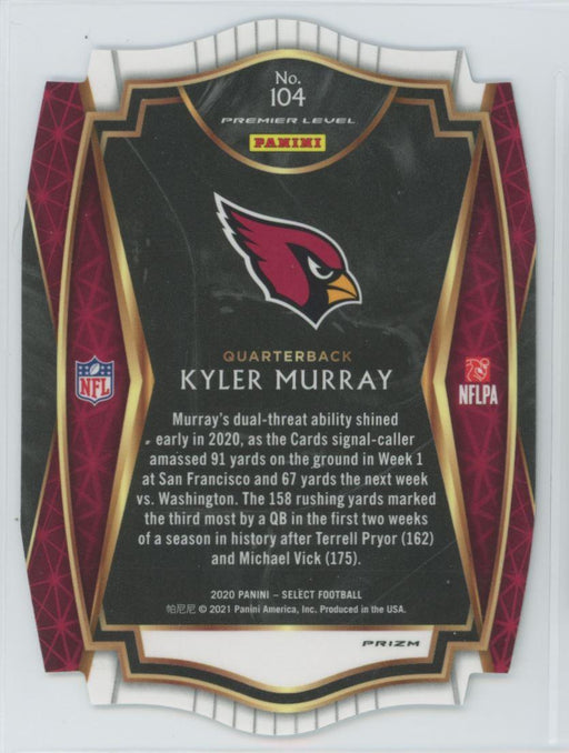 2020 Panini Select Football # 104 Kyler Murray White Prizm Die-Cut Arizona Cardinals - Collectible Craze America