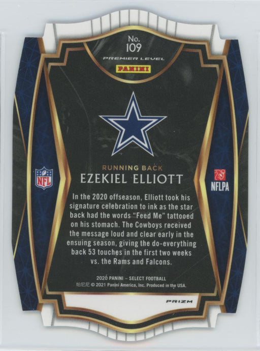 2020 Panini Select Football # 109 Ezekiel Elliott Purple Prizm Die-Cut Dallas Cowboys - Collectible Craze America