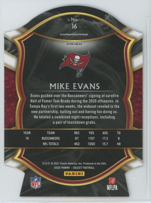 2020 Panini Select Football # 16 Mike Evans Purple Prizm Die-Cut Tampa Bay Buccaneers - Collectible Craze America