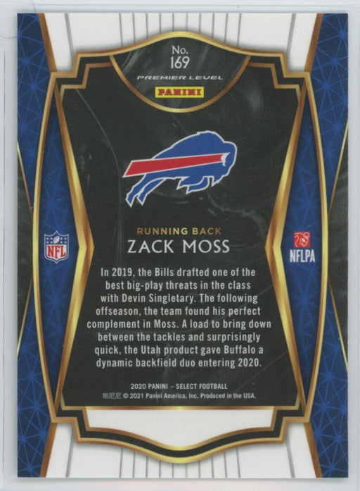 2020 Panini Select Football # 169 Zack Moss RC Buffalo Bills - Collectible Craze America