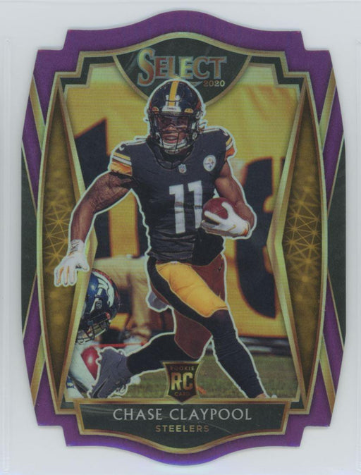 2020 Panini Select Football # 170 Chase Claypool RC Purple Prizm Die-Cut Pittsburgh Steelers - Collectible Craze America