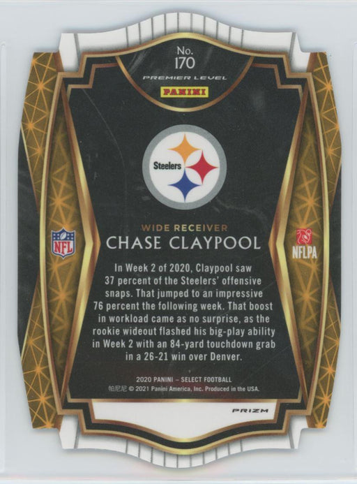 2020 Panini Select Football # 170 Chase Claypool RC Purple Prizm Die-Cut Pittsburgh Steelers - Collectible Craze America