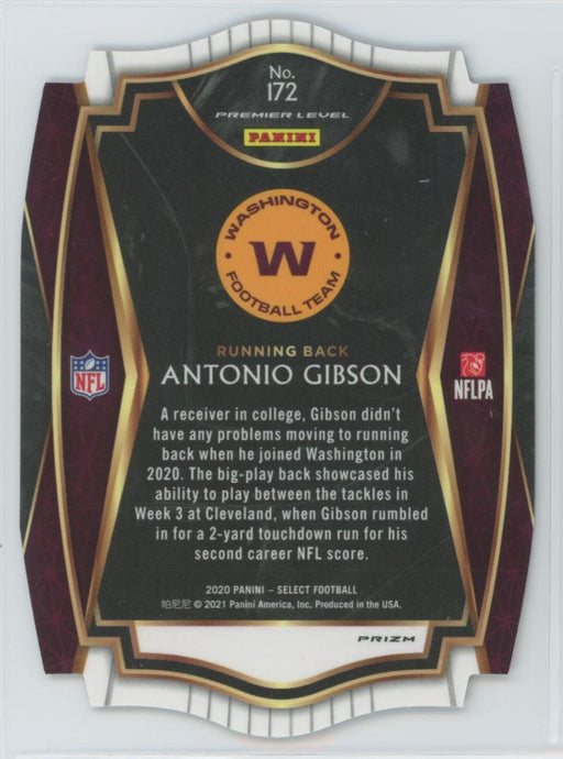 2020 Panini Select Football # 172 Antonio Gibson RC Purple Prizm Die-Cut Washington Football Team - Collectible Craze America