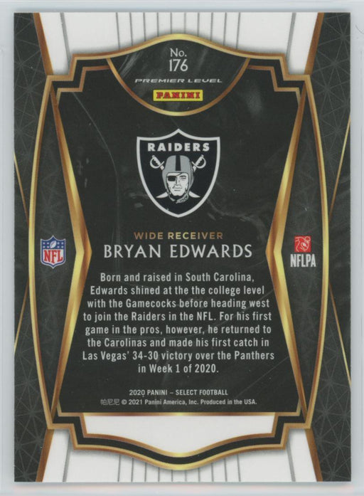 2020 Panini Select Football # 176 Bryan Edwards RC Las Vegas Raiders - Collectible Craze America