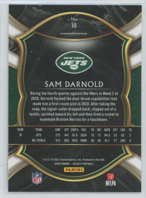 2020 Panini Select Football # 18 Sam Darnold New York Jets - Collectible Craze America