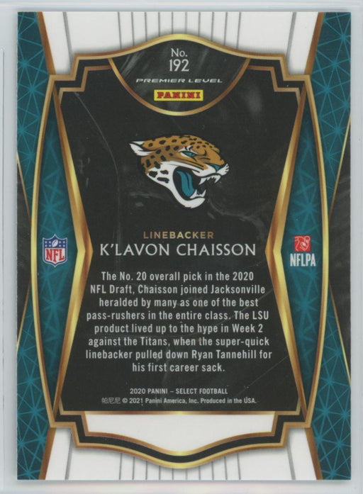 2020 Panini Select Football # 192 K'Lavon Chaisson RC Jacksonville Jaguars - Collectible Craze America