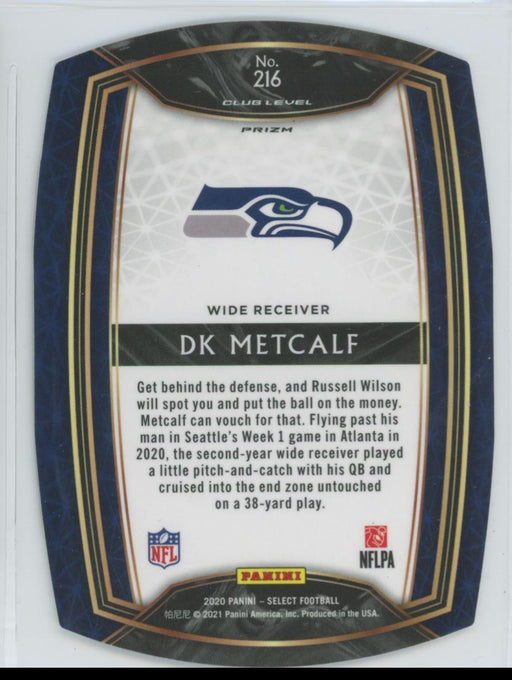 2020 Panini Select Football # 216 DK Metcalf White Prizm Die-Cut Seattle Seahawks - Collectible Craze America