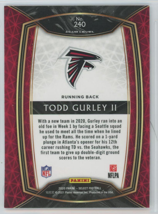 2020 Panini Select Football # 240 Todd Gurley II Atlanta Falcons - Collectible Craze America