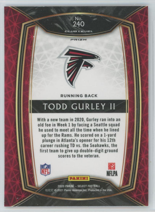 2020 Panini Select Football # 240 Todd Gurley II Silver Prizm Atlanta Falcons - Collectible Craze America