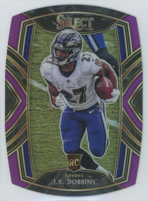 2020 Panini Select Football # 252 J.K. Dobbins RC Purple Prizm Die-Cut Baltimore Ravens - Collectible Craze America