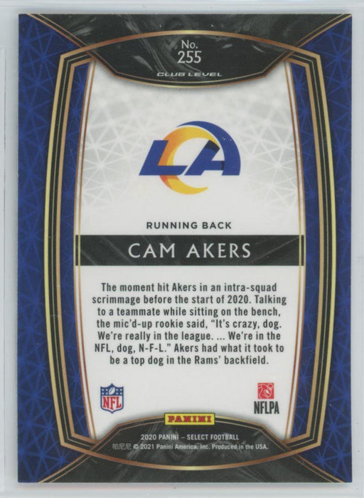 2020 Panini Select Football # 255 Cam Akers RC Los Angeles Rams - Collectible Craze America