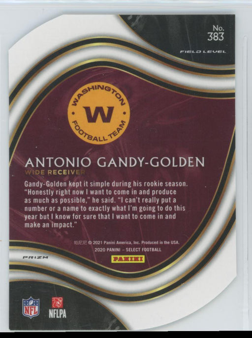 2020 Panini Select Football # 383 Antonio Gandy-Golden RC Die-Cut Washington Football Team - Collectible Craze America