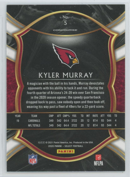 2020 Panini Select Football # 5 Kyler Murray Arizona Cardinals - Collectible Craze America