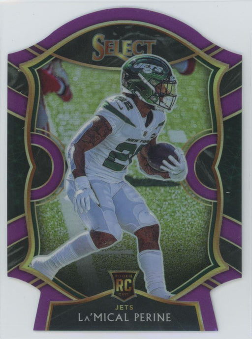 2020 Panini Select Football # 80 La'Mical Perine RC Purple Prizm Die-Cut New York Jets - Collectible Craze America
