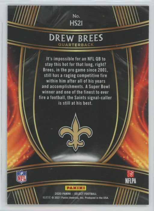 2020 Panini Select Football # HS21 Drew Brees Insert New Orleans Saints - Collectible Craze America