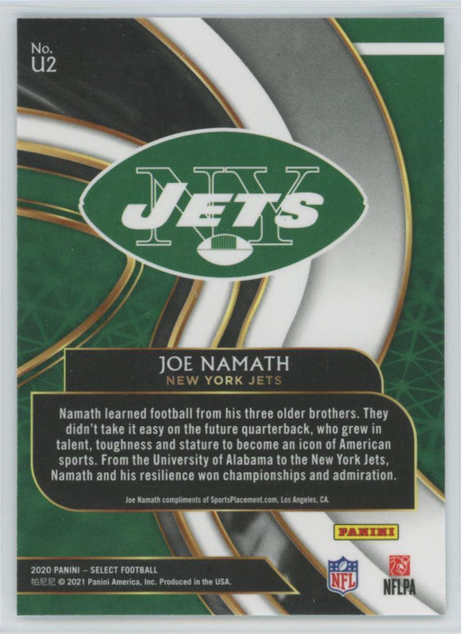 2020 Panini Select Football # U2 Joe Namath Insert New York Jets - Collectible Craze America