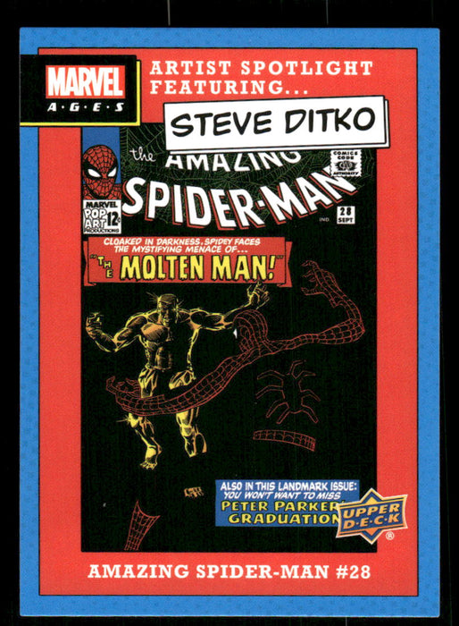 Amazing Spider-Man #28 2020 Upper Deck Marvel Ages Artist Spotlight Front of Card