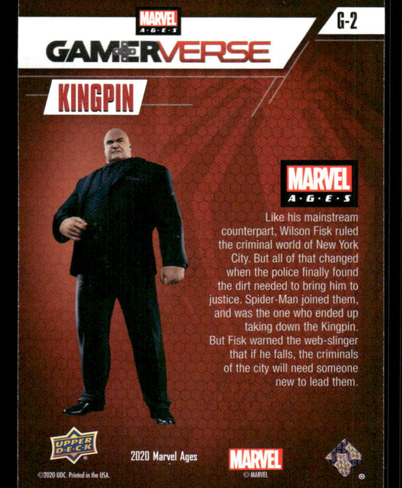 Kingpin 2020 Upper Deck Marvel Ages Gamerverse Back of Card