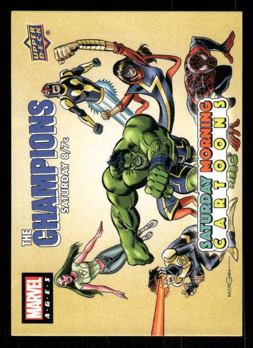 Champions 2020 Upper Deck Marvel Ages Saturday Morning Cartoons Front of Card