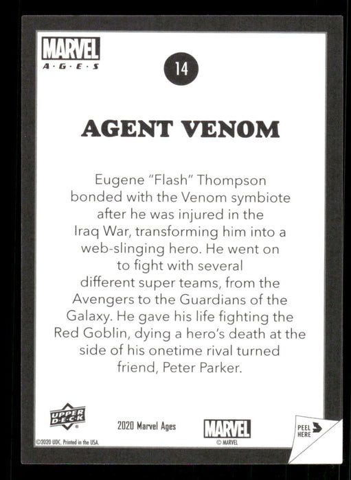 Agent Venom 2020 Upper Deck Marvel Ages Premium Stickers Back of Card