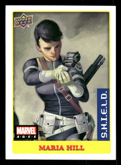 Maria Hill 2020 Upper Deck Marvel Ages Premium Stickers Front of Card