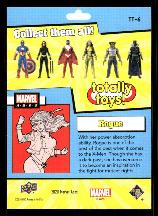 Rogue 2020 Upper Deck Marvel Ages Totally Toys Back of Card