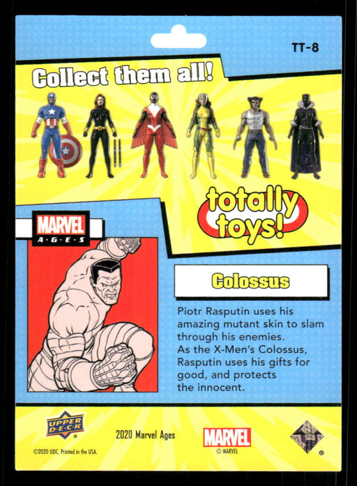 Colossus 2020 Upper Deck Marvel Ages Totally Toys Back of Card