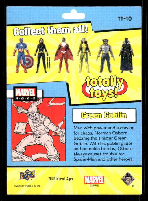 Green Goblin 2020 Upper Deck Marvel Ages Totally Toys Back of Card