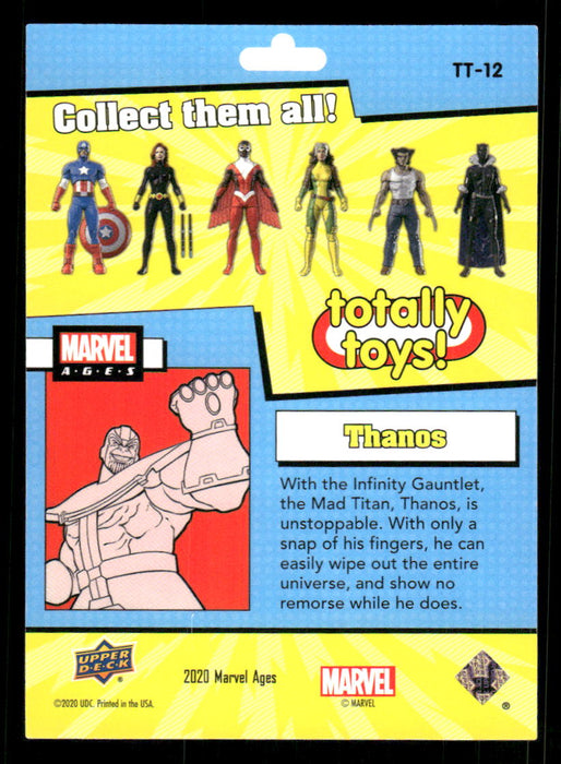 Thanos 2020 Upper Deck Marvel Ages Totally Toys Back of Card