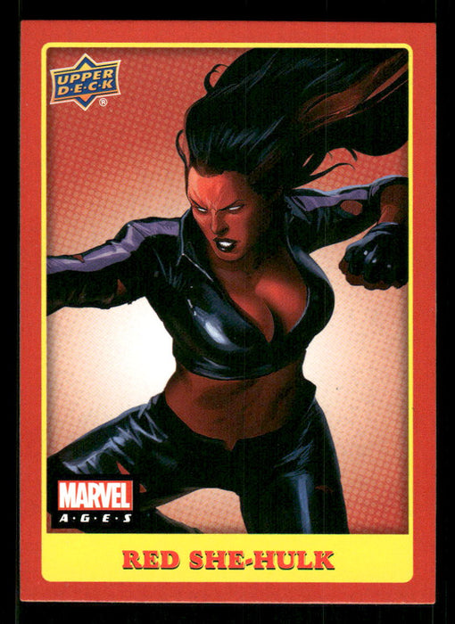 Red She-Hulk 2020 Upper Deck Marvel Ages Base Front of Card