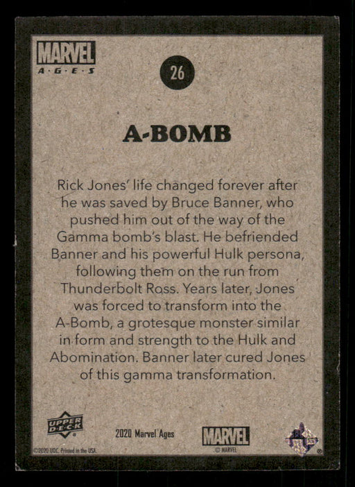 A-Bomb 2020 Upper Deck Marvel Ages Base Back of Card