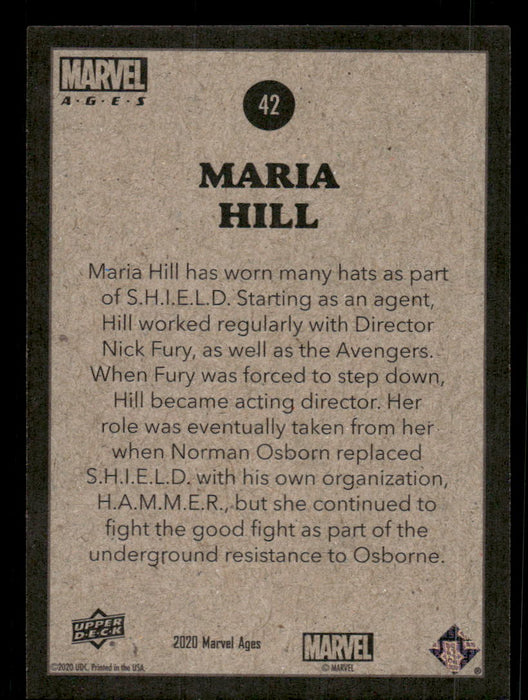 Maria Hill 2020 Upper Deck Marvel Ages Base Back of Card