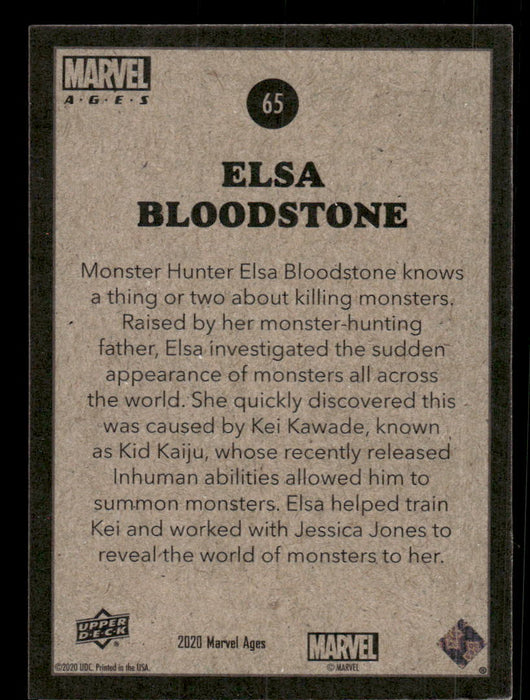 Elsa Bloodstone 2020 Upper Deck Marvel Ages Base Back of Card