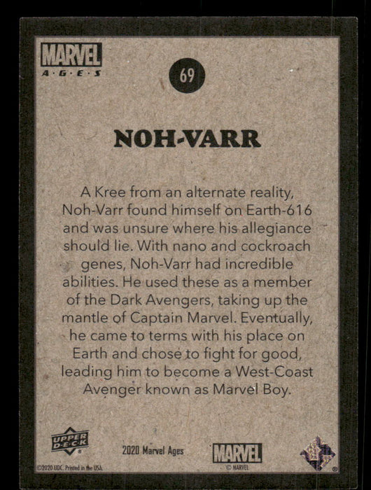 Noh-Varr 2020 Upper Deck Marvel Ages Base Back of Card