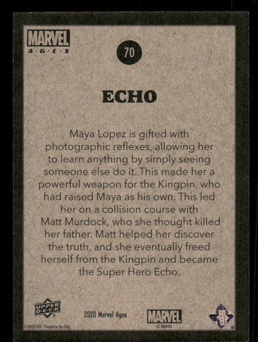 Echo 2020 Upper Deck Marvel Ages Base Back of Card