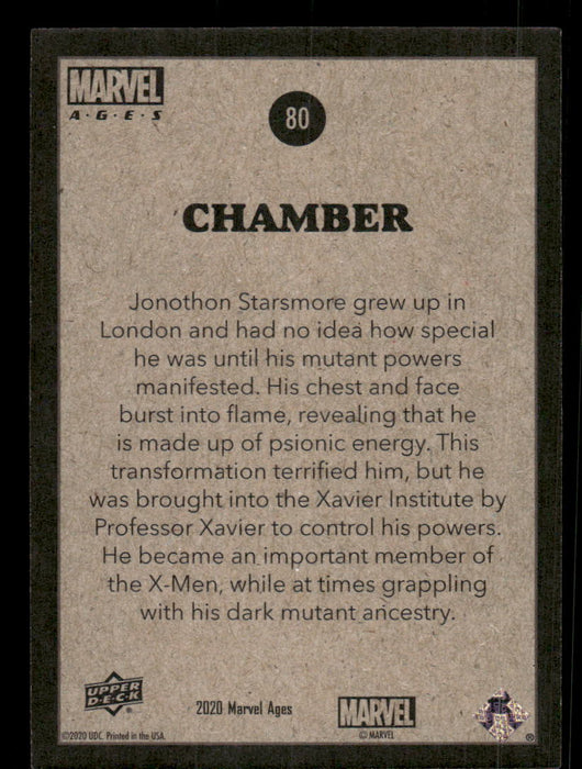 Chamber 2020 Upper Deck Marvel Ages Base Back of Card